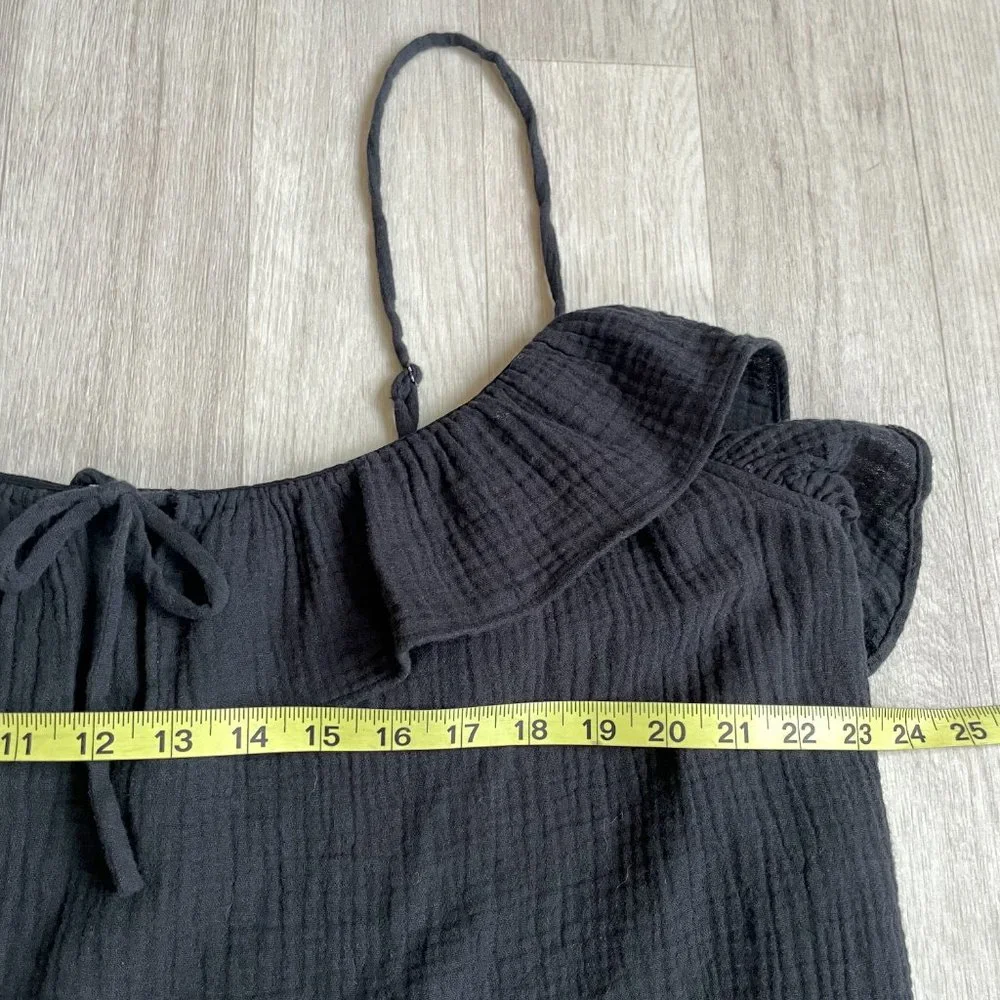 J. Crew Ruffle Soft Gauze Camisole Black Size XXL NEW NWT